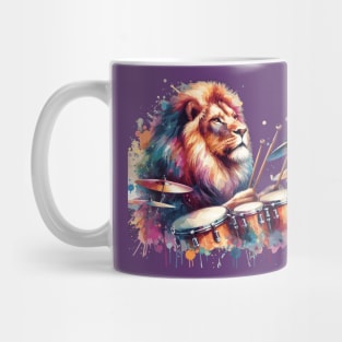 Lion Playing Drums Mug